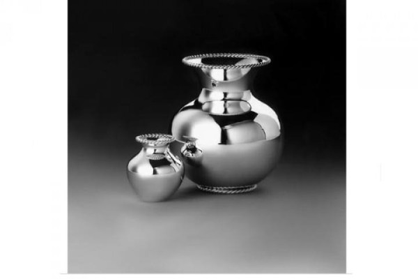Kordelrand Vase, groß 925er Silber